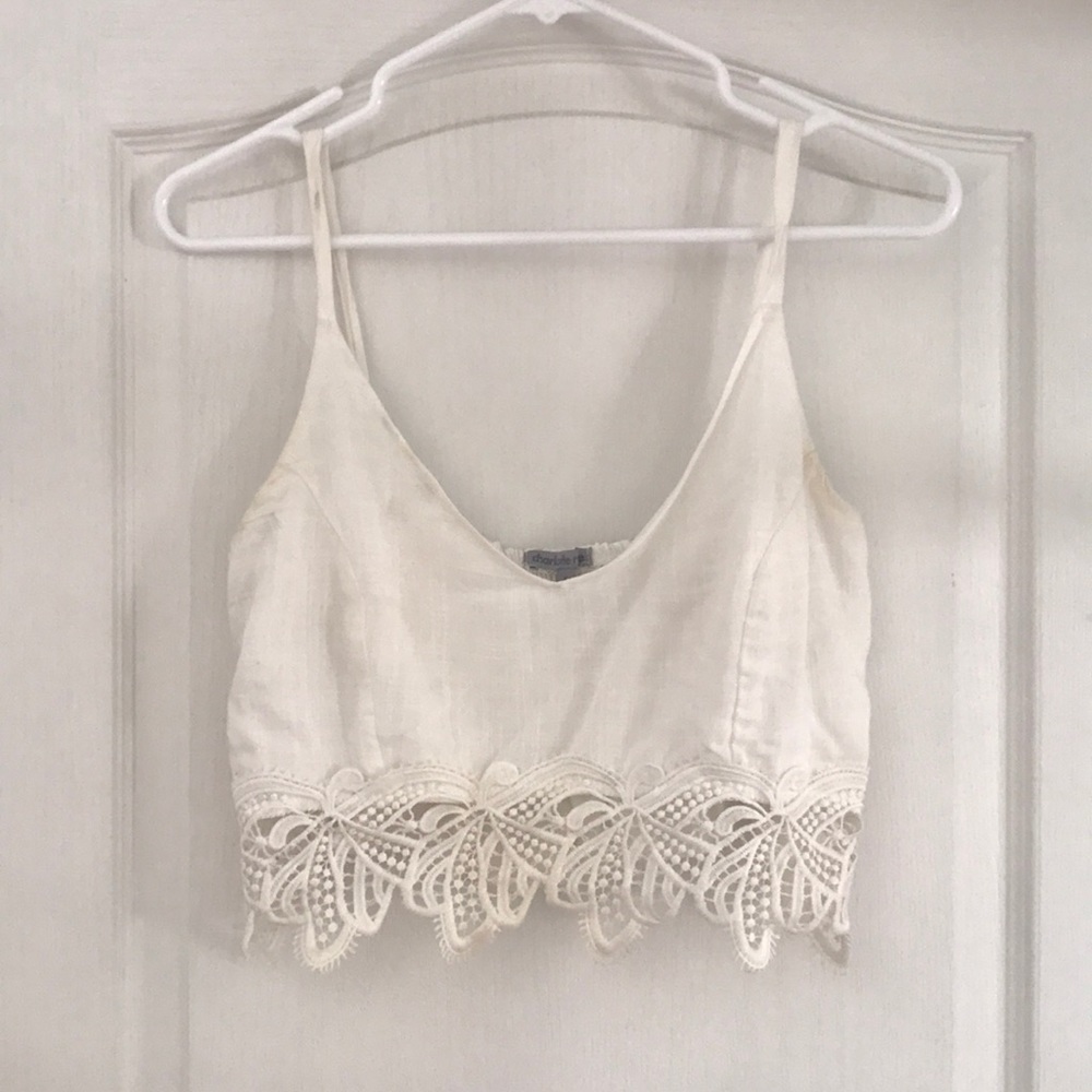 Lace detail crop top